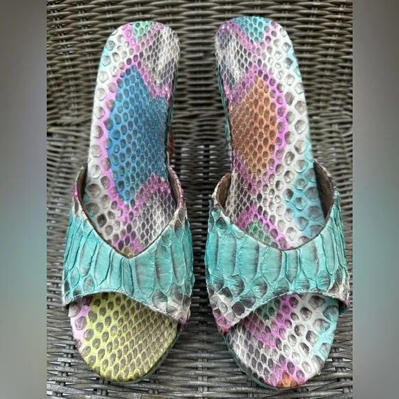 Lolita Jaca Python Wedge Sandals - Unparalleled Exotic LuxurySize 8 (39 EU) NWT