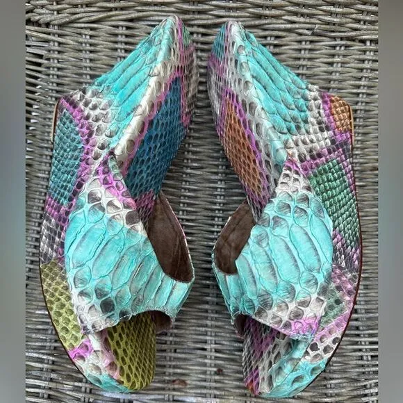 Lolita Jaca Python Wedge Sandals - Unparalleled Exotic LuxurySize 8 (39 EU) NWT