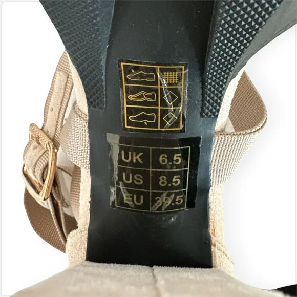 London Rag Fresh Daisy Harness Straps Platform High Heels Sandals Latte NEW 8.5