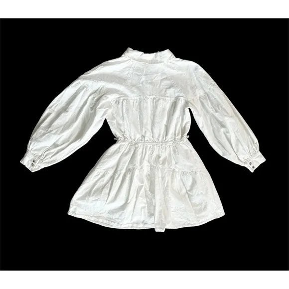 Lost   Wander Deborah Mini. Shirt Dress White Cotton Size S