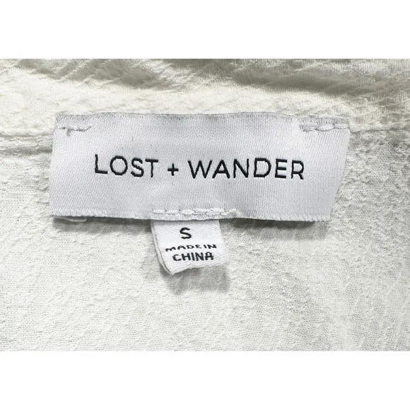 Lost   Wander Deborah Mini. Shirt Dress White Cotton Size S