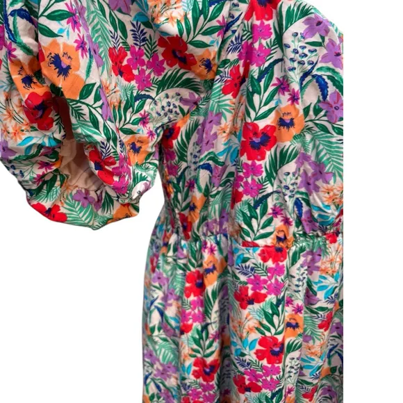 Lost   Wander Floral Smocked Tiered Maxi Garden Party Dress 20/22/24 Plus 3X