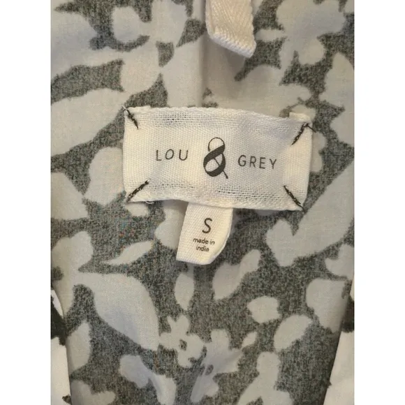 Lou &amp; Grey Size Small Green and White Floral Dress