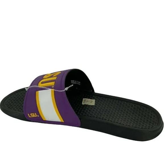 Louisiana State University Sandals Mens Size Large Split Logo NCAA Sports Slides