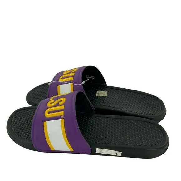 Louisiana State University Sandals Mens Size Large Split Logo NCAA Sports Slides