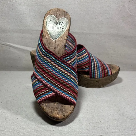 Love and Liberty Women's Multicolor Wedge Sandals Size 39