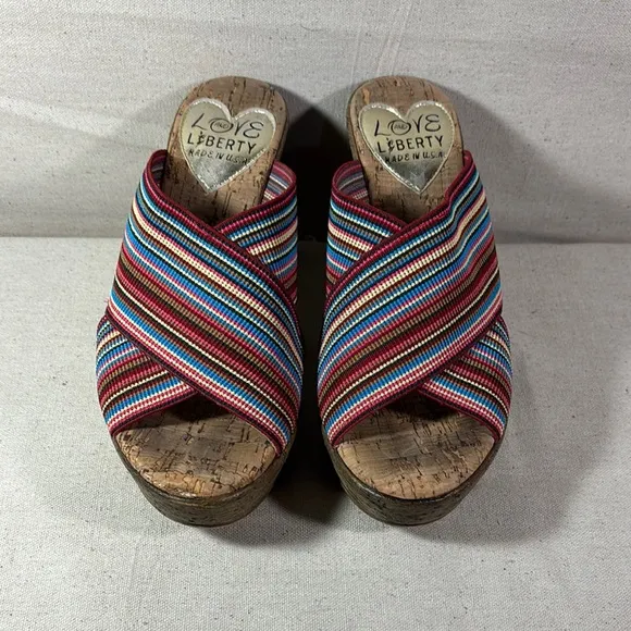 Love and Liberty Women's Multicolor Wedge Sandals Size 39
