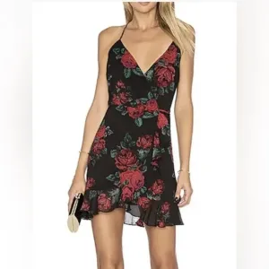 Lovers and friends women’s floral mini dress sleeveless flowy small red black