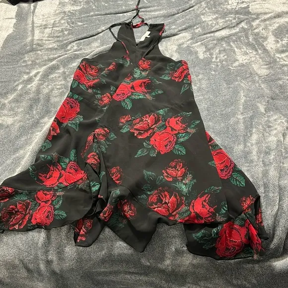 Lovers and friends women’s floral mini dress sleeveless flowy small red black