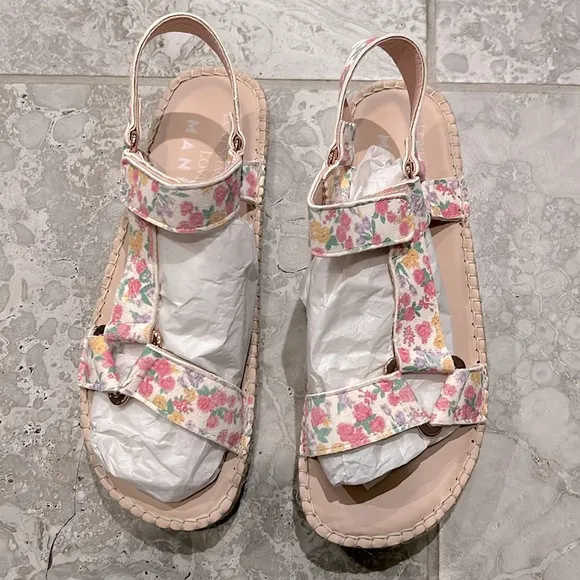 LoveShackFancy x Manebi Espadrille Hiking Sandals in Fruit Punch, Size 38 NEW