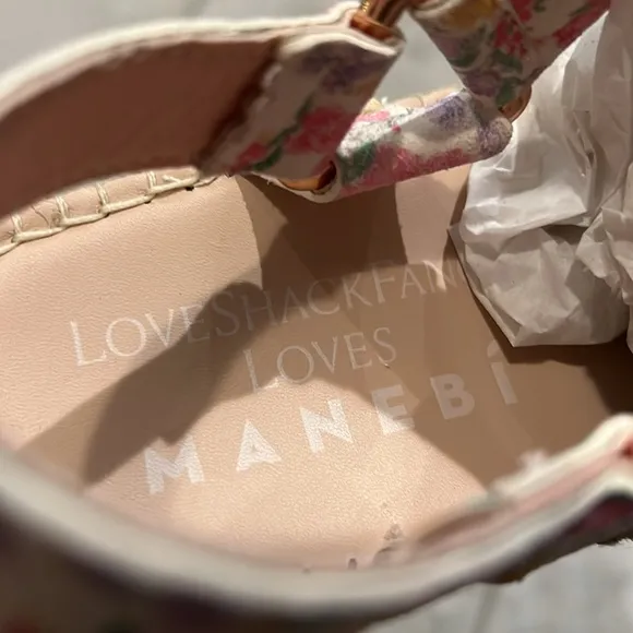 LoveShackFancy x Manebi Espadrille Hiking Sandals in Fruit Punch, Size 38 NEW