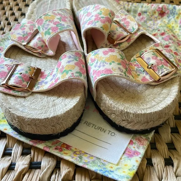 LoveShackFancy x Manebi Nordic suede braided sandals in fruit punch