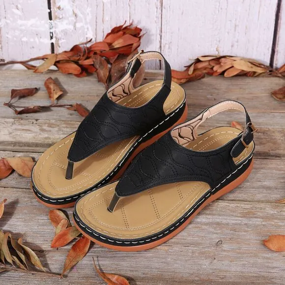 Low-Wedge Women Orthopedic Sandals Casual Flat Shoes Flip Flops Ladies A…