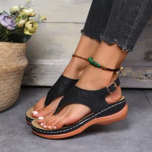 Low-Wedge Women Orthopedic Sandals Casual Flat Shoes Flip Flops Ladies Anti-Sli