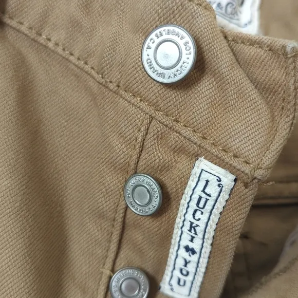 Lucky Brand Distressed Mid Rise Cut Off Button Fly Boyfriend Shorts Brown 4/27