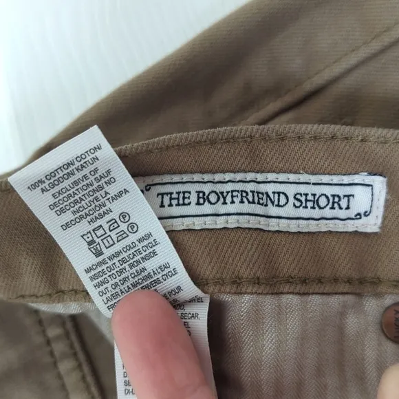 Lucky Brand Distressed Mid Rise Cut Off Button Fly Boyfriend Shorts Brown 4/27