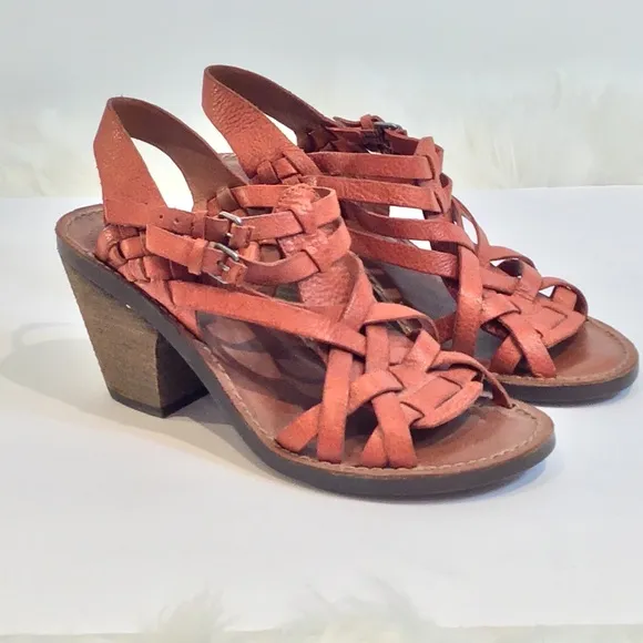 LUCKY BRAND KISA STRAPPY HEELED SANDALS SZ 8