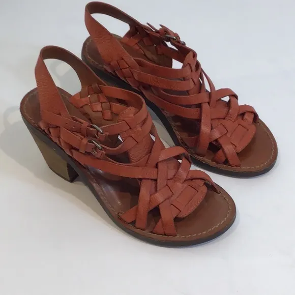 LUCKY BRAND KISA STRAPPY HEELED SANDALS SZ 8