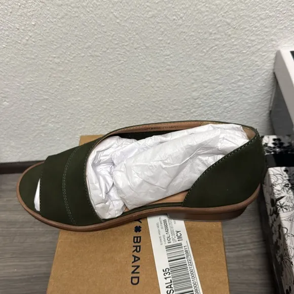Lucky Brand Women's Serkie Open Toe Slip on Sandal Heeled