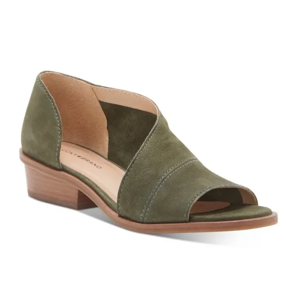 Lucky Brand Women's Serkie Open Toe Slip on Sandal Heeled