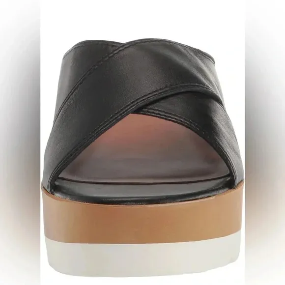 LUCKY BRANDVEBONY LEATHER PADDED INSOLE PLATFORM SANDALS