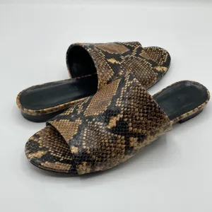 M. Gemi Snakeskin Print Slip On Open Toe Sandals Made In Italy Size 36 1…