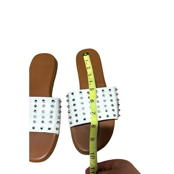 Madden Girl Sliver Spikes Slip On Sandals Size 8
