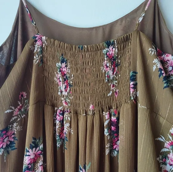 Madewell Cami Tiered Floral Midi Sleeveless Dress Size 10 #L3323 Slipdress