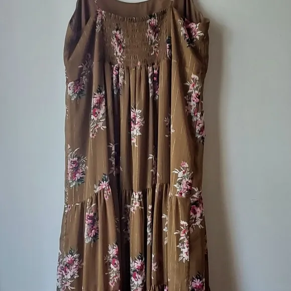 Madewell Cami Tiered Floral Midi Sleeveless Dress Size 10 #L3323 Slipdress