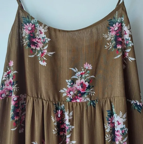 Madewell Cami Tiered Floral Midi Sleeveless Dress Size 10 #L3323 Slipdress