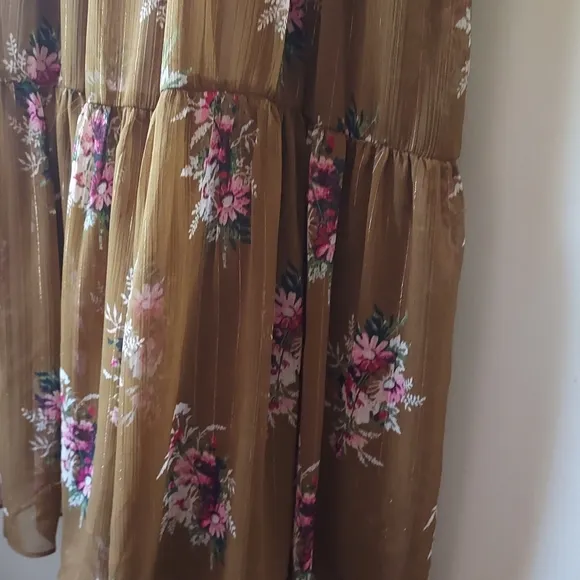 Madewell Cami Tiered Floral Midi Sleeveless Dress Size 10 #L3323 Slipdress