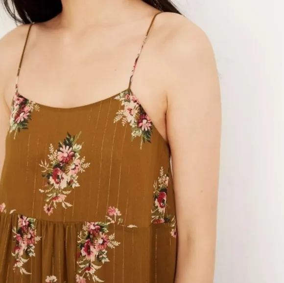 Madewell Cami Tiered Floral Midi Sleeveless Dress Size 10 #L3323 Slipdress