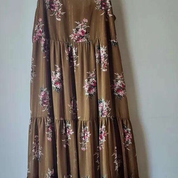 Madewell Cami Tiered Floral Midi Sleeveless Dress Size 10 #L3323 Slipdress