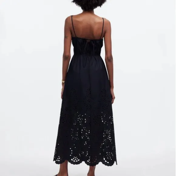 Madewell Embroidered Tank Midi Dress in Poplin NWT