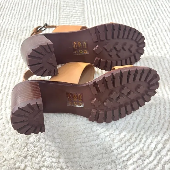 Madewell Kiera Lugsole Sandals Desert Camel Tan Leather Size 6.5