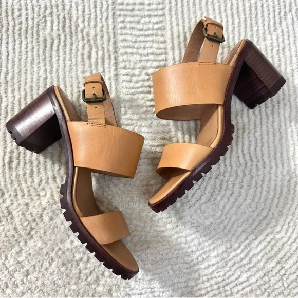 Madewell Kiera Lugsole Sandals Desert Camel Tan Leather Size 6.5