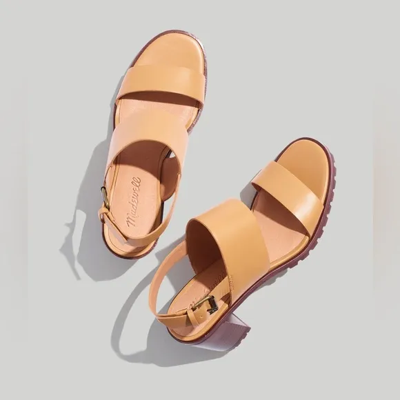 Madewell Kiera Lugsole Sandals Desert Camel Tan Leather Size 6.5