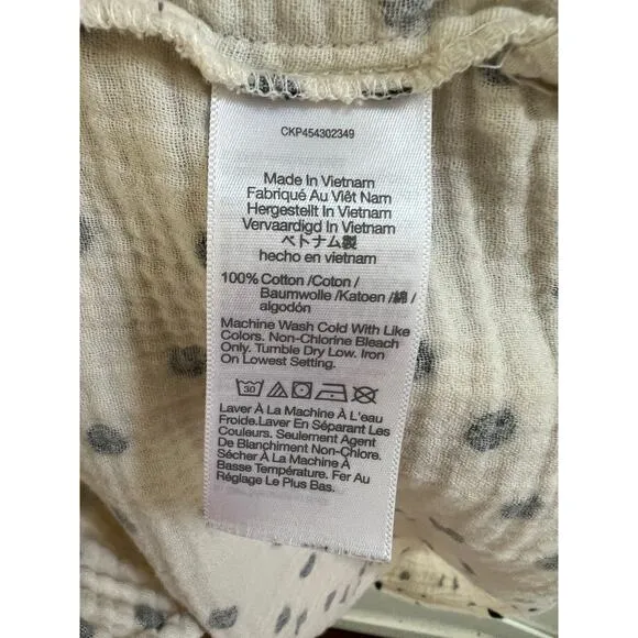 Madewell Lightspun Ruffle-Sleeve Babydoll Cotton Gauze V Neck Tunic Dress sz XS