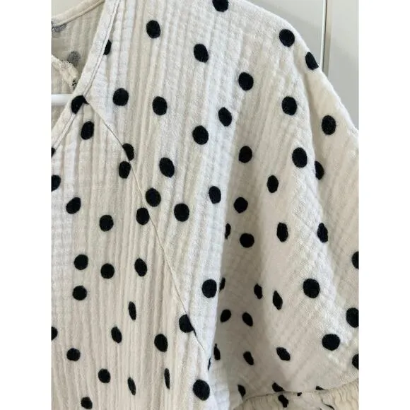 Madewell Lightspun Ruffle-Sleeve Babydoll Cotton Gauze V Neck Tunic Dress sz XS