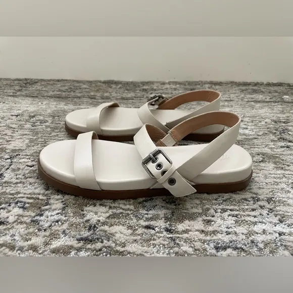 Madewell Louisa Leather Slingback Sandals Cloudlift Lite Cushion ivory Size 8