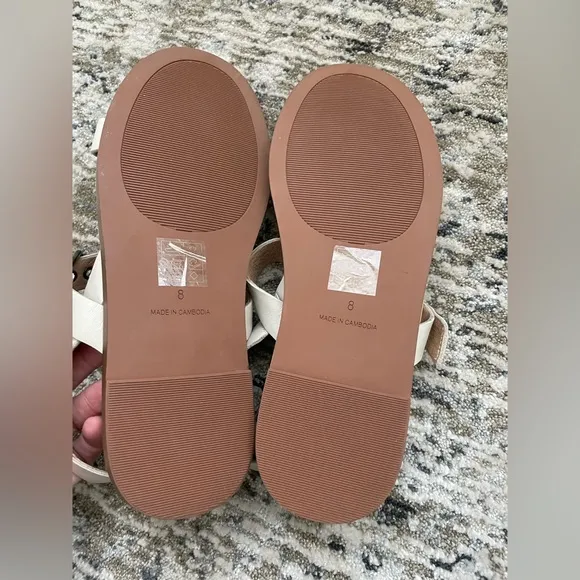 Madewell Louisa Leather Slingback Sandals Cloudlift Lite Cushion ivory Size 8