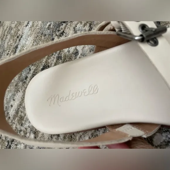Madewell Louisa Leather Slingback Sandals Cloudlift Lite Cushion ivory Size 8