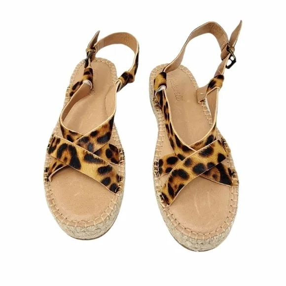 MADEWELL Malia Espadrille Sandal in Leopard Calf