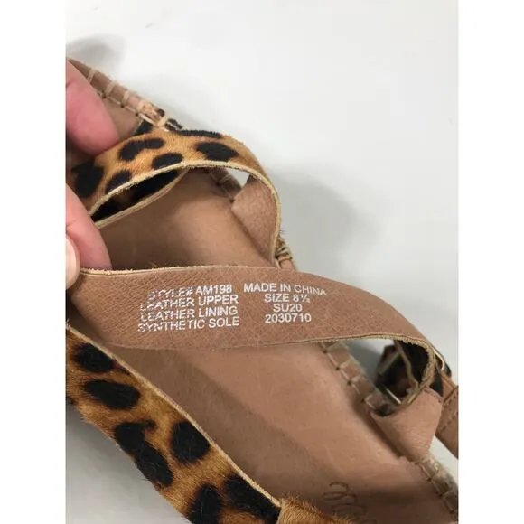 Madewell NWOT Leather The Malia Espadrille Sandal in Leopard Calf Hair 8.5