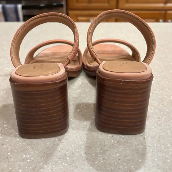 Madewell Ora Women's 6.5 Dried Rose Double Strap Nubuck Casual Slip On Sandals