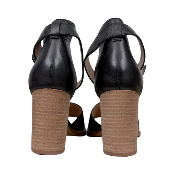 Madewell Paulette Sandal Black Leather Ankle Strap Block Heel NWT