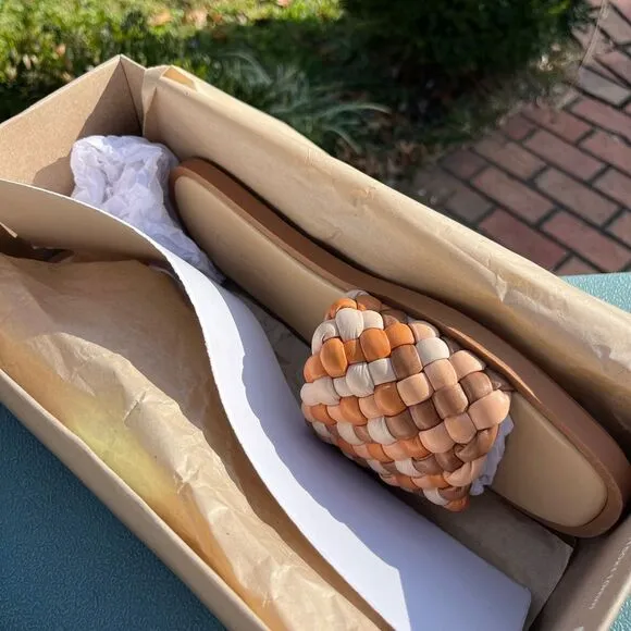 Madewell Suzi Slide Sandal in Multi Woven Leather NIB