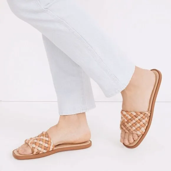 Madewell Suzi Slide Sandal in Multi Woven Leather NIB