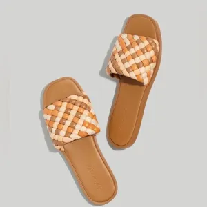 Madewell Suzi Slide Sandal in Multi Woven Leather NIB