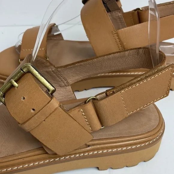 Madewell The Cady Lugsole Sandals In Desert Camel Neutral Vacation Size 6.5